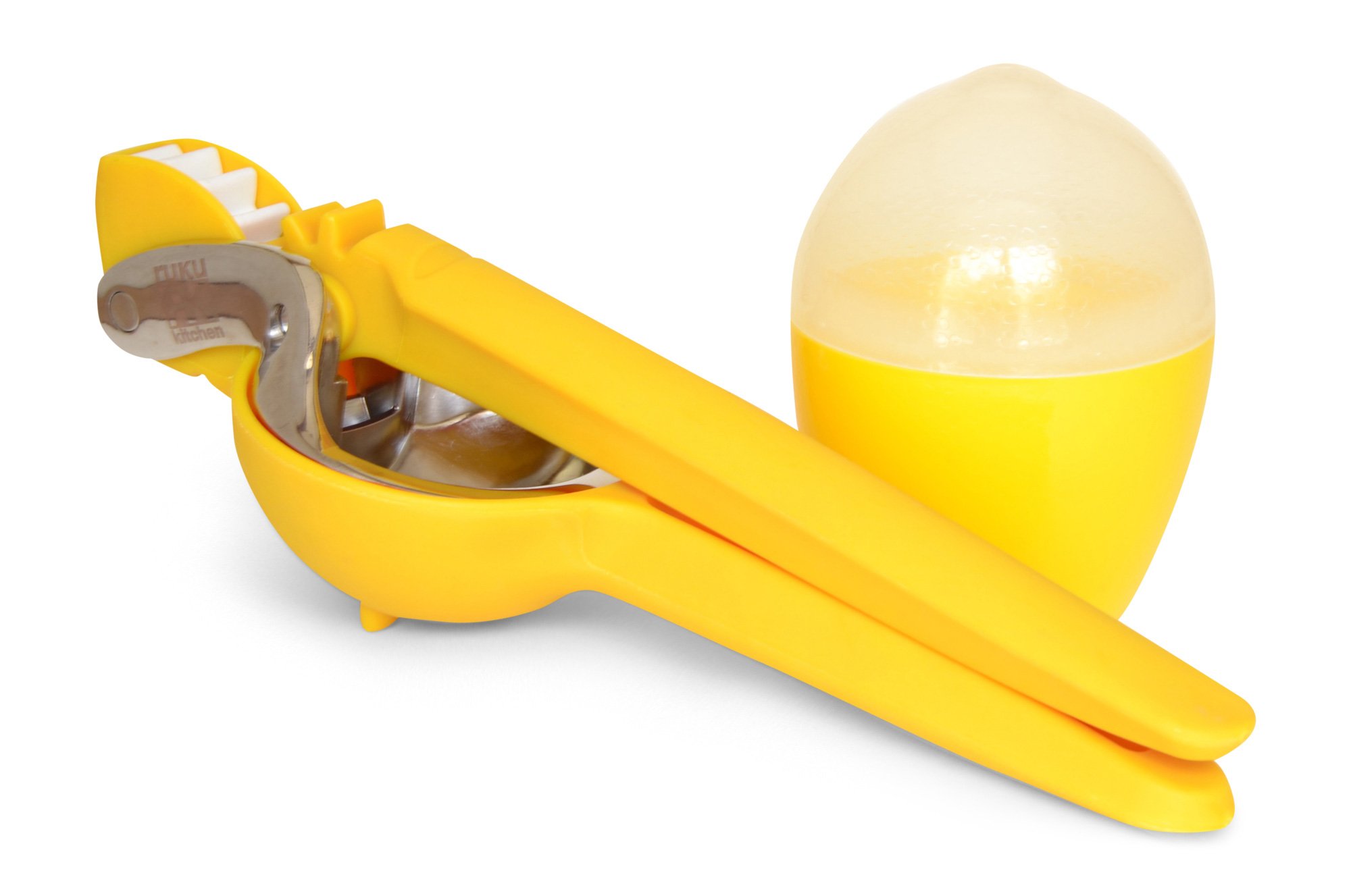 Easy Lemon Squeezer with Free Lemon Saver - More Juice with Less Effort - Premium Quality Manual Citrus Juicer, Lemon Juicer Press
