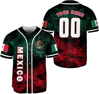 Personalized Mexico Baseball Jersey, Mexican Jersey for Men & Women, Mexican Flag Jersey, Mexico Shirt Camisas
