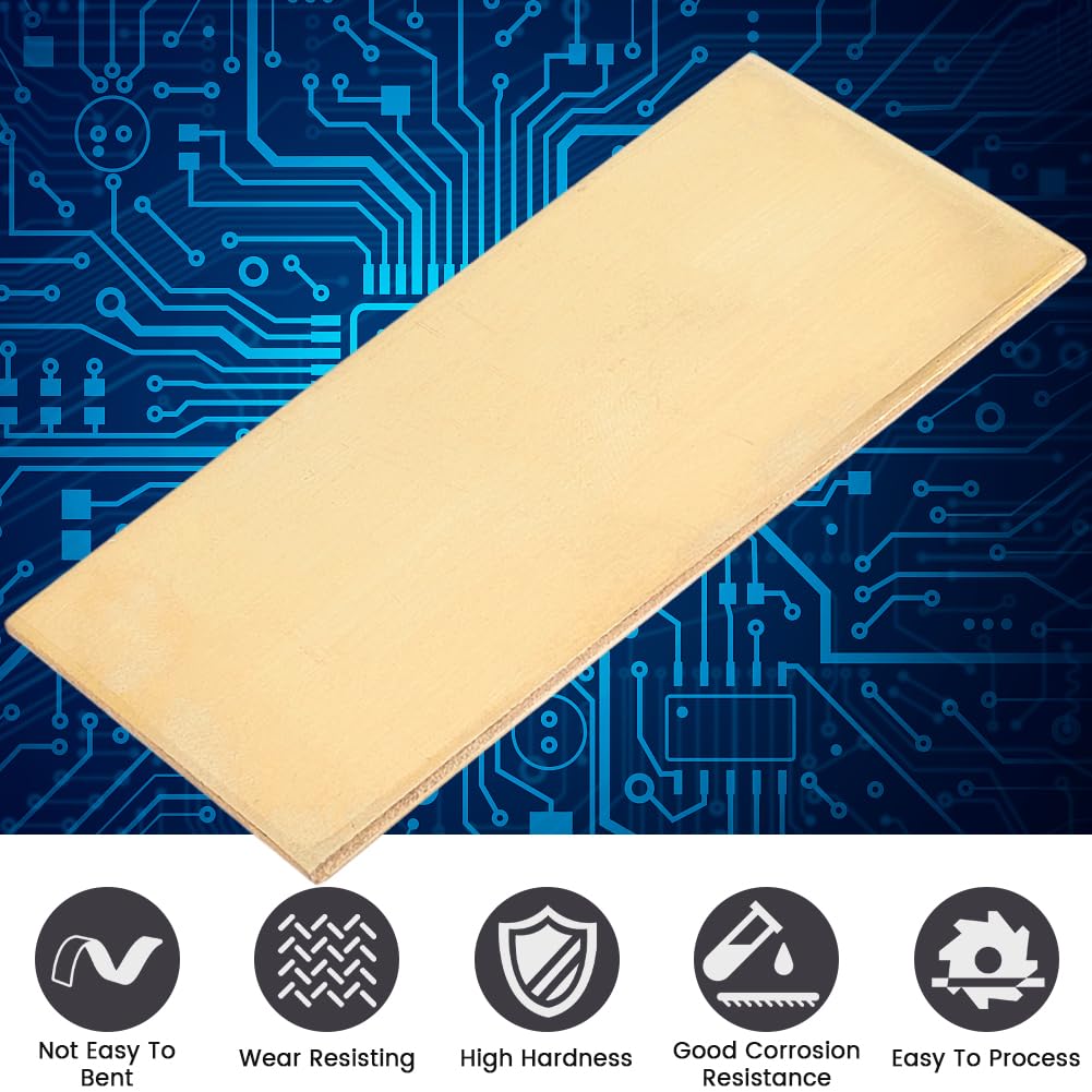 2 Pieza de Lámina de Latón de 4 x 2 Pulgadas Y 1mm de Espesor Sin Chapar de Cobre Macizo para Uso Industrial Estampado Decoración Manualidades Modelos Y Reparaciones.