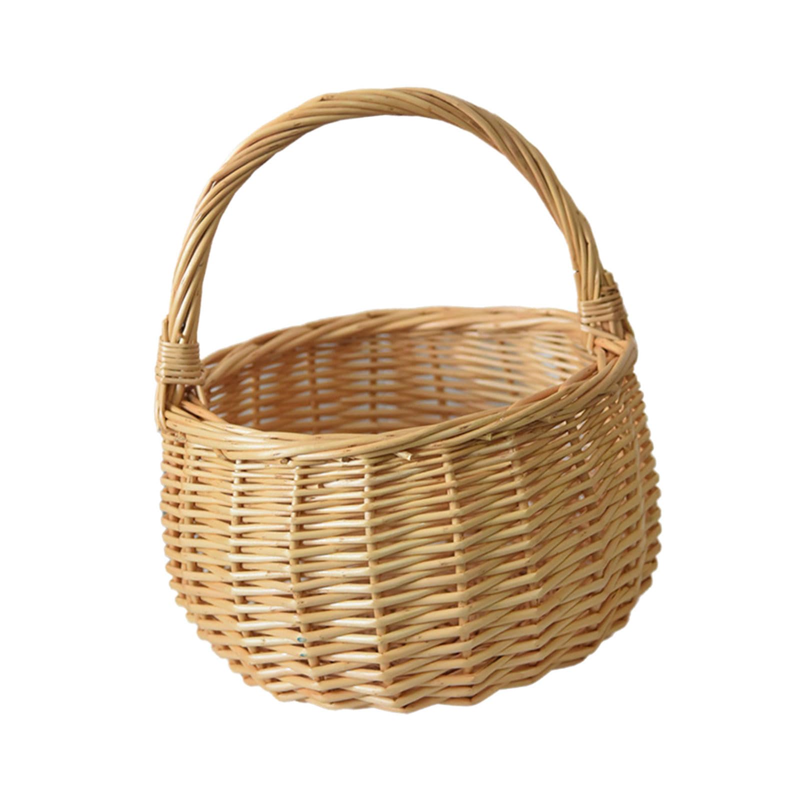 Buxuaaaa Wicker Basket Spacious With Ergonomic Handle Designed For Environmentally Shoppers And Gardening Enthusiasts Sturdy Market Bag