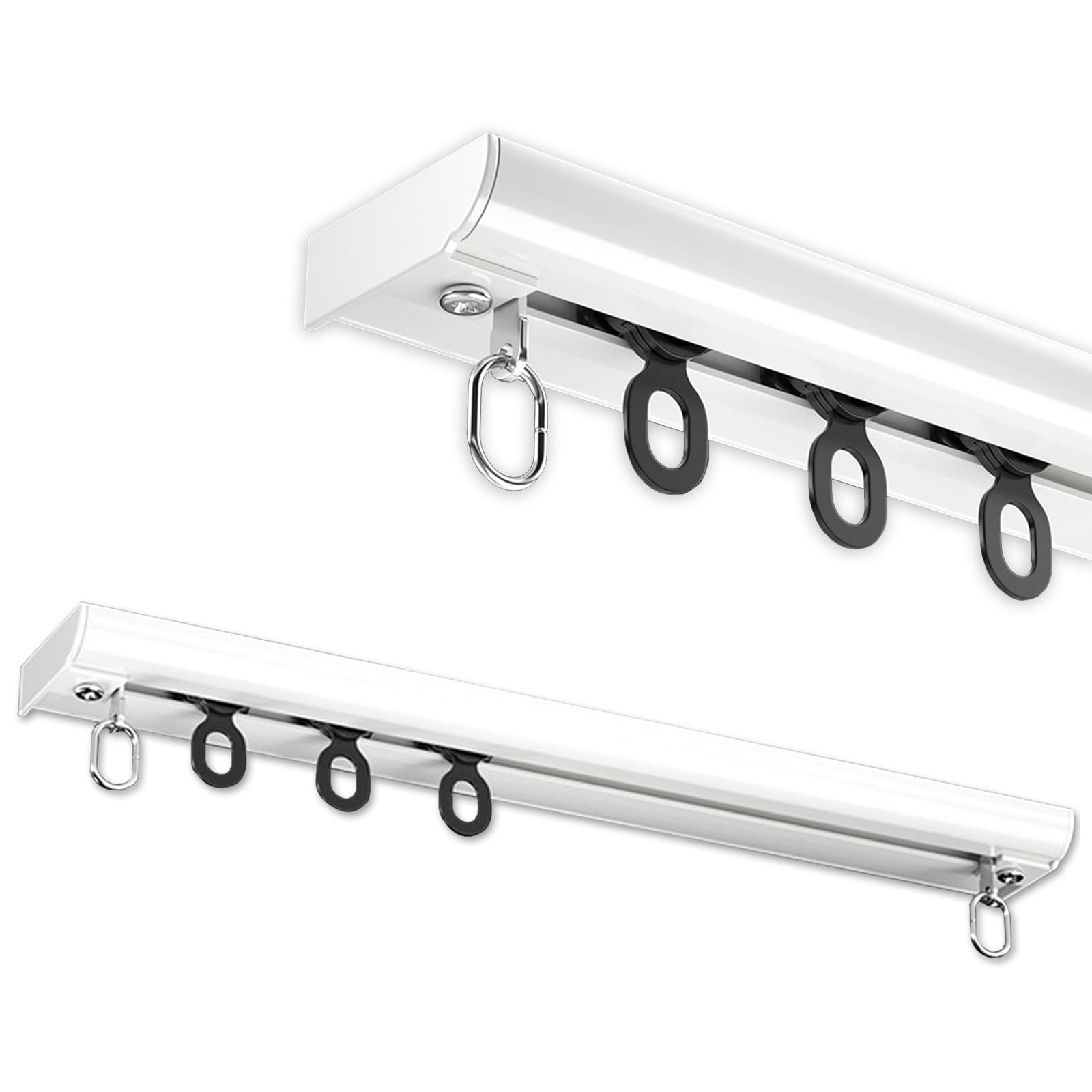 Ultr-thin Ceiling Curtain Track For Curtains, Drapes, Sliding Door Heavy Duty Curtain Tracks Rods System, Privacy Room Divider For Balcony/Bay Window/Hotel/Office