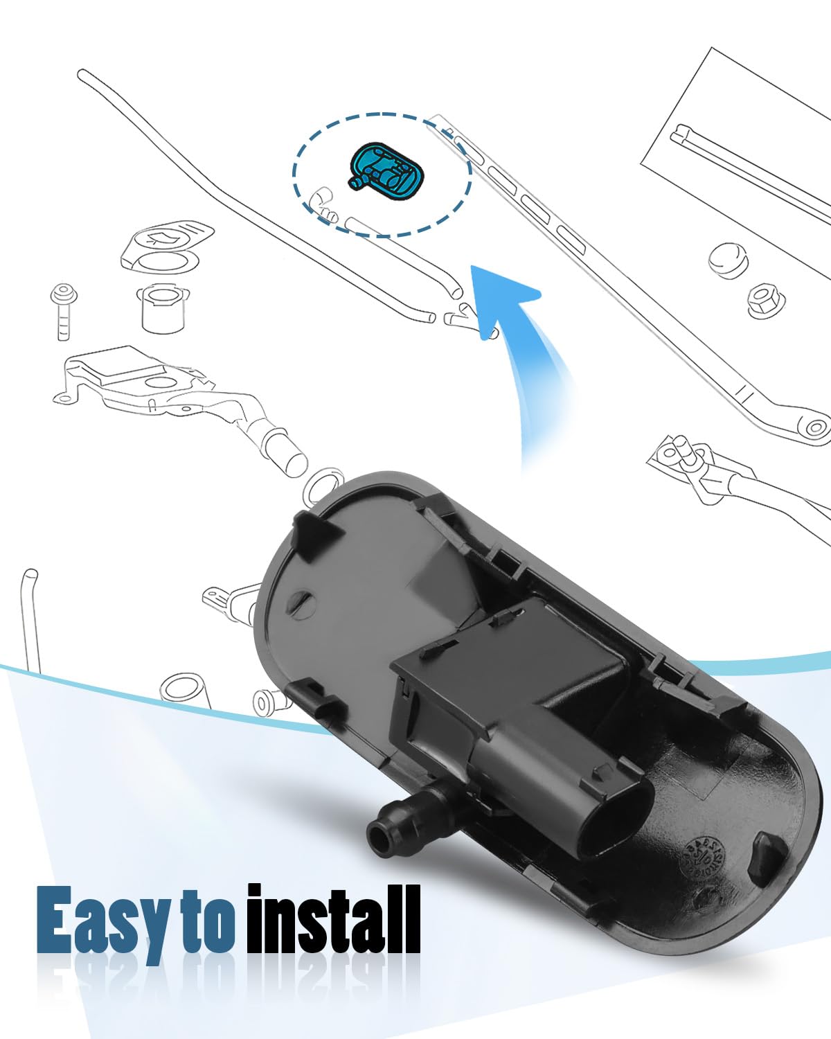 Ugelli per tergicristalli adatti per Audi A3 A4 A5 A6 A7 A8 Q3 Q5 Q7 TT, ugello tergicristallo sostituire 4GD955987 4G8955988 sinistro e destro, 2 pezzi