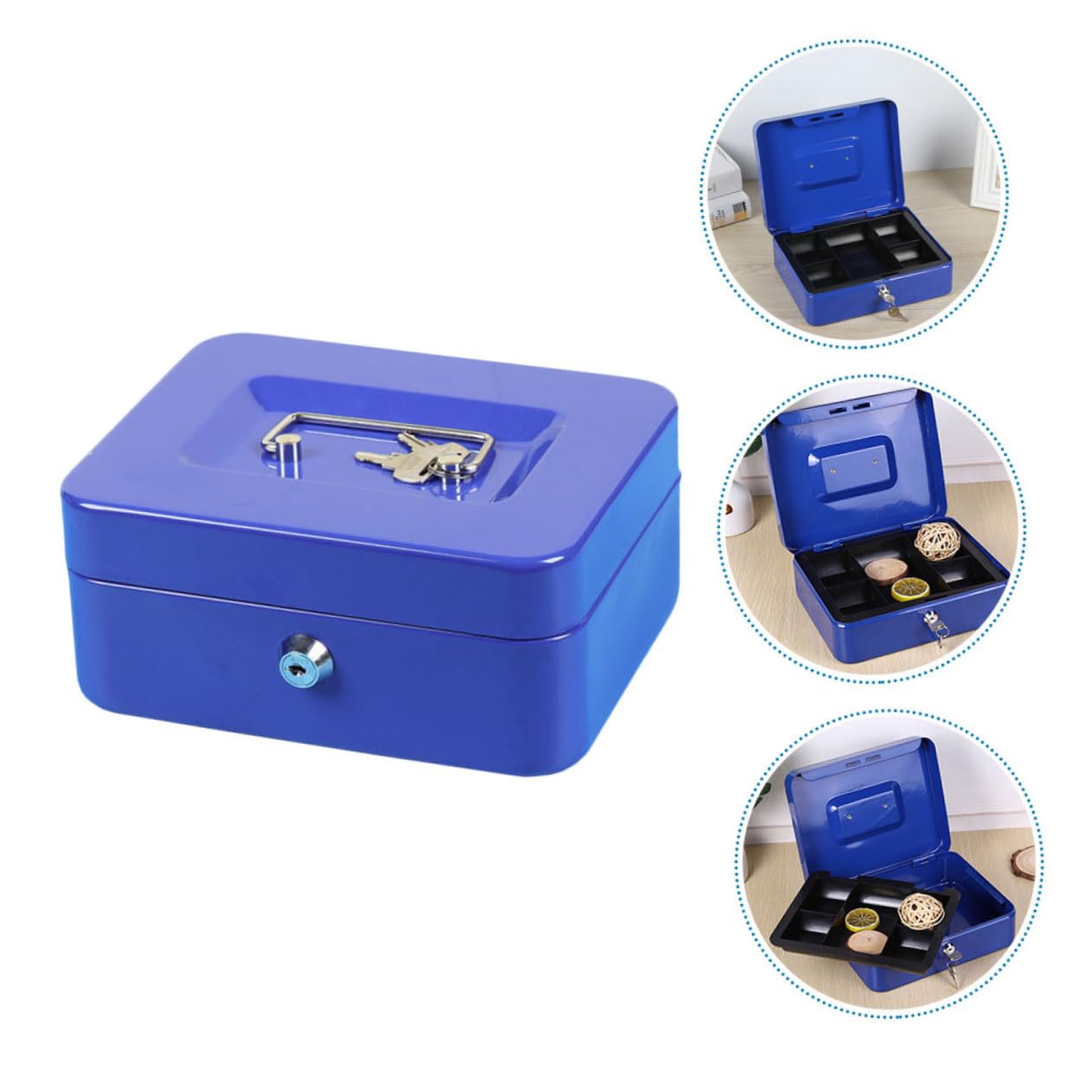 MAGICLULU Cassetta Di Sicurezza Portatile Da Viaggio in Ferro Per Gioielli Salvadanaio in Metallo Vassoio Portaoggetti Salvaspazio
