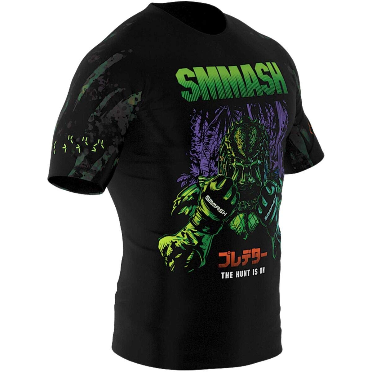 SMMASH Helion Rashguard Hombre Manga Corta para MMA, BJJ, K1