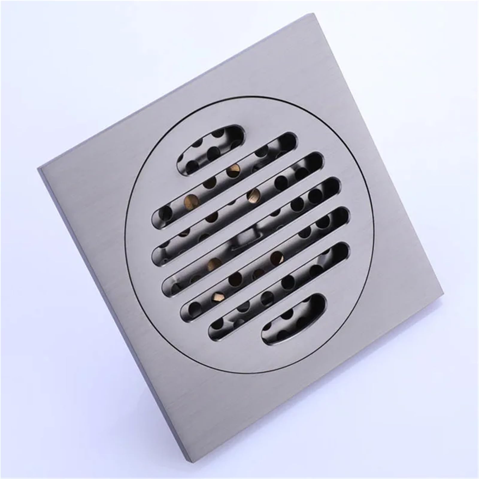 Square Style Floor Drainer Waste Drain Bathroom Brushed Nickel Shower Drain(Grey)