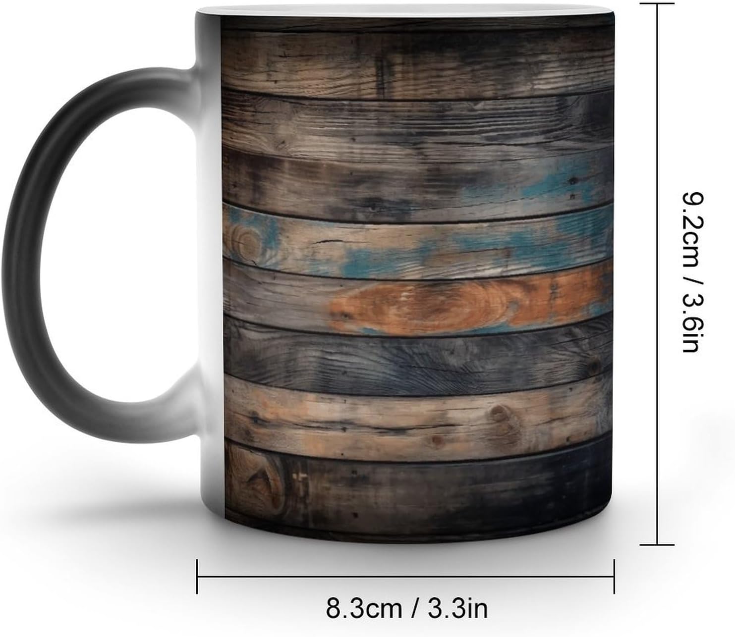 Color Changing Cups,Brown Texture Printed 11 Oz Ceramic Cups for Birthday Men Women