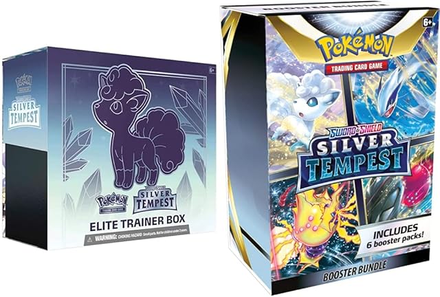 Pokémon TCG: Sword & ShieldSilver Tempest Elite Trainer Box (8 Boosters Premium Accessories) & Sword & ShieldSilver Tempest Booster Bundle (6 Packs)