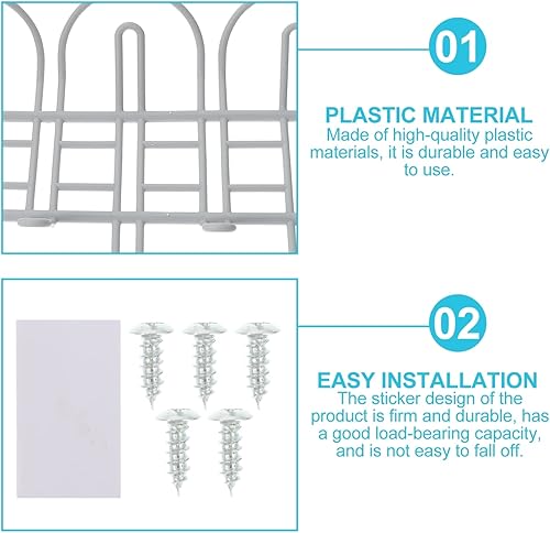 Miniatura 4 de TEHAUX 2 juegos de estantes para cables debajo del escritorio, estantes de almacenamiento de cables para debajo del escritorio