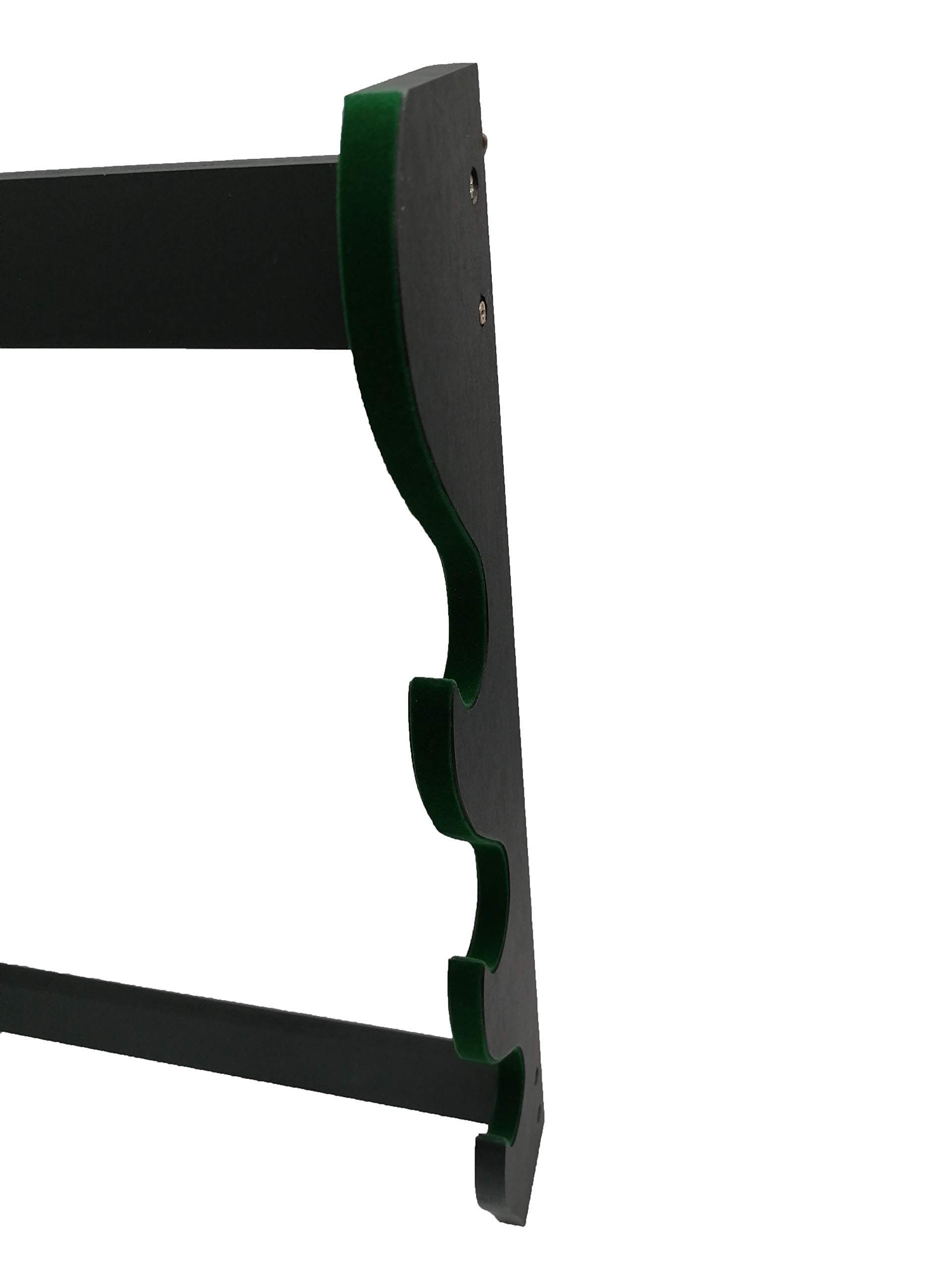 Supporto Da Parete Per Katana In Legno - 3 Posti Con Velluto Verde, Ideale Per Collezioni Samurai - Foto 4