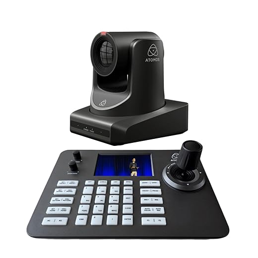 Atomos A-Eye HD-20X Auto-Tracking PTZ Camera 20X Optical Zoom CMOS Sensor Bundle with Remote Control (2 Items)