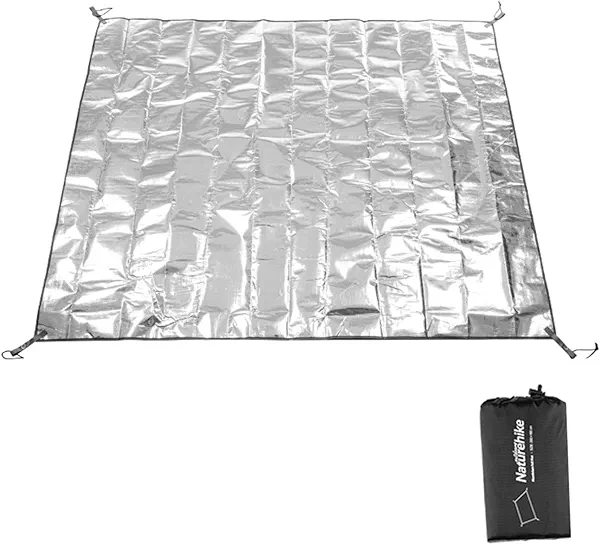 windhike Naturehike Aluminum Foil Foldable Picnic Blanket, Ultralight Ground Sheet Mat, Waterproof Camping Tarp, Foldable Sleeping Pad for Outdoor Picnic,Camping,Beaches, Storage Bag Included (L)