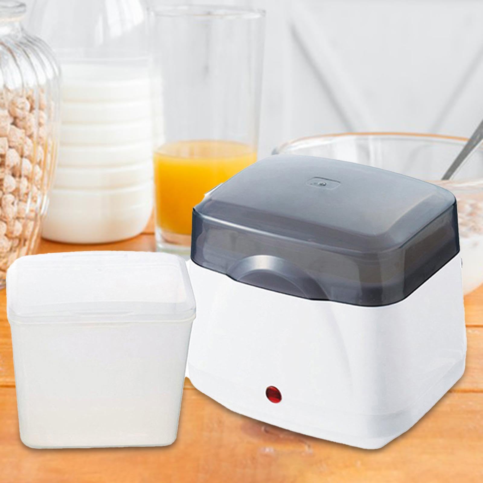 perfk Yogurtiera elettrica portatile USB compatta con contenitore interno da 700 ml per dolci natalizi, donne, uomini, Pasqua