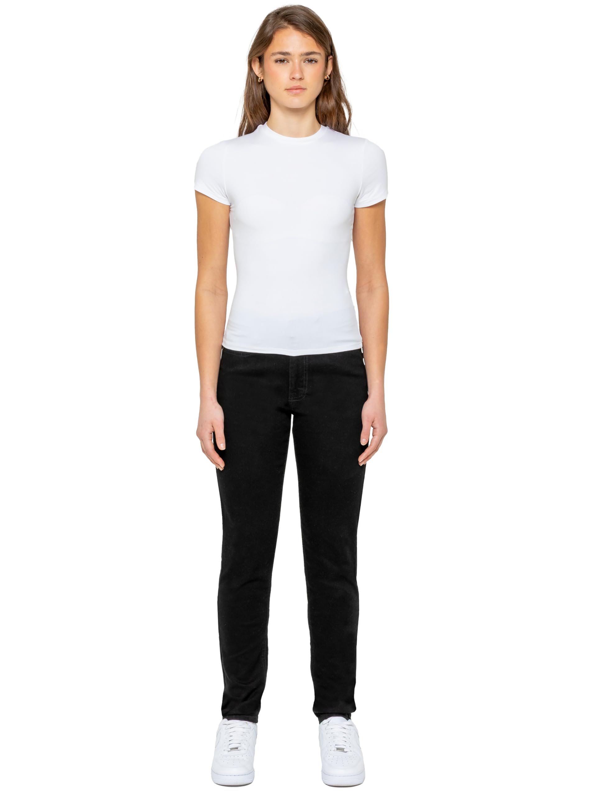 989Zé Enzo Women's Black Mom Jeans High Waisted Casual Cotton Regular Fit Stretch Denim Trouser Pants Ezl658_jeans 10 S