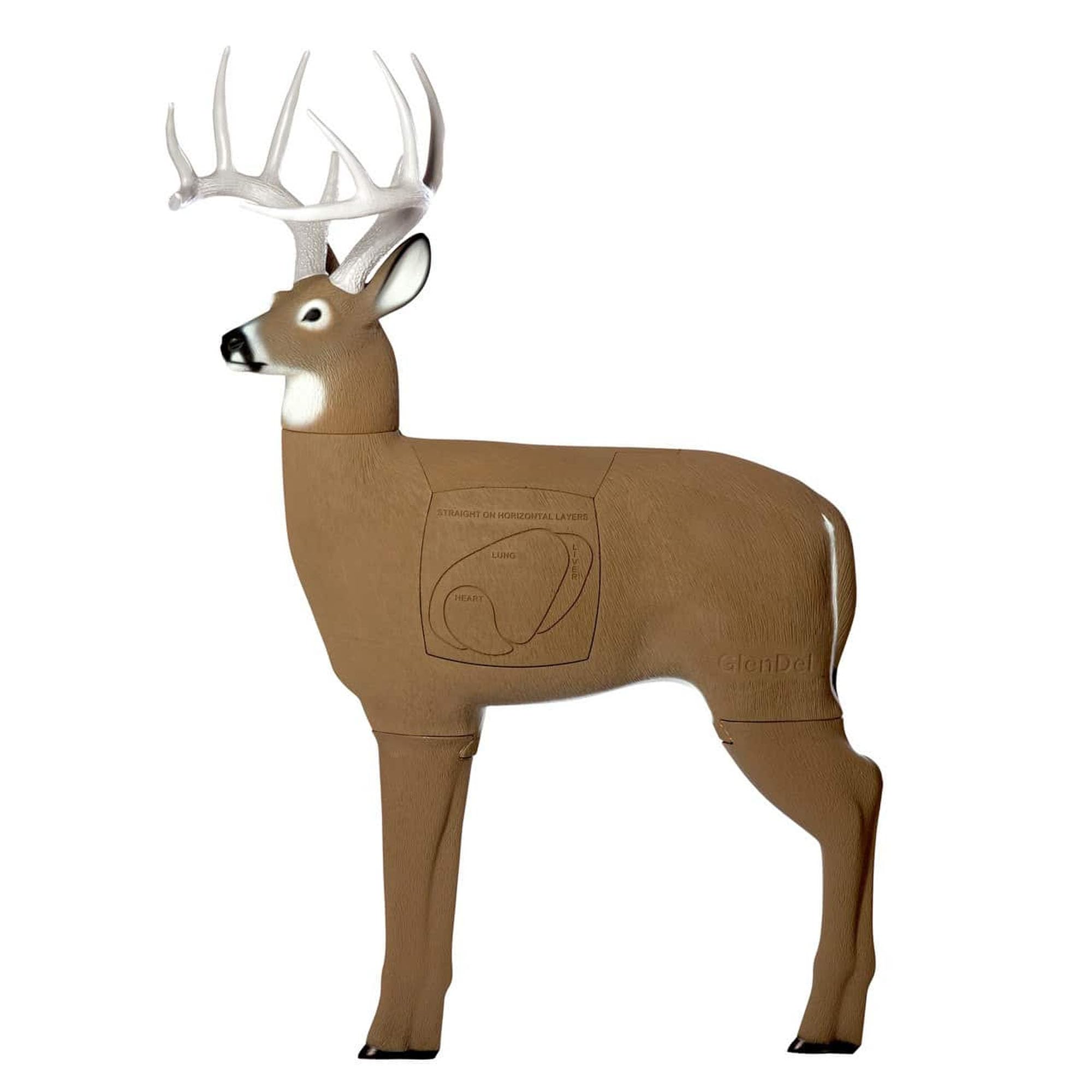 GLENDEL Crossbow Buck 3D Archery Target, Stops 400+ FPS Bolts and Arrows, Replaceable 4-Sided PolyFusion Core, Mimics the Proportions of a 200 lb Whitetail Deer with 150” B&amp;C Antlers