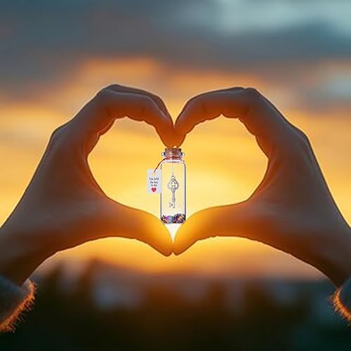 Miniatura 3 de Kvekstio Botella romántica de cristal con la frase "You Hold the Key to My Heart", regalo para él y ella, regalo de aniversario con texto en inglés