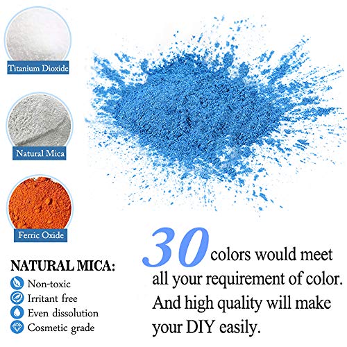 JEMESI Epoxidharz Farbe, Mica Pulver Glitter Seifenfarbe Set Pigment 32 Farben (5g, insgesamt 160g) für Kunstharz… – Bild 4