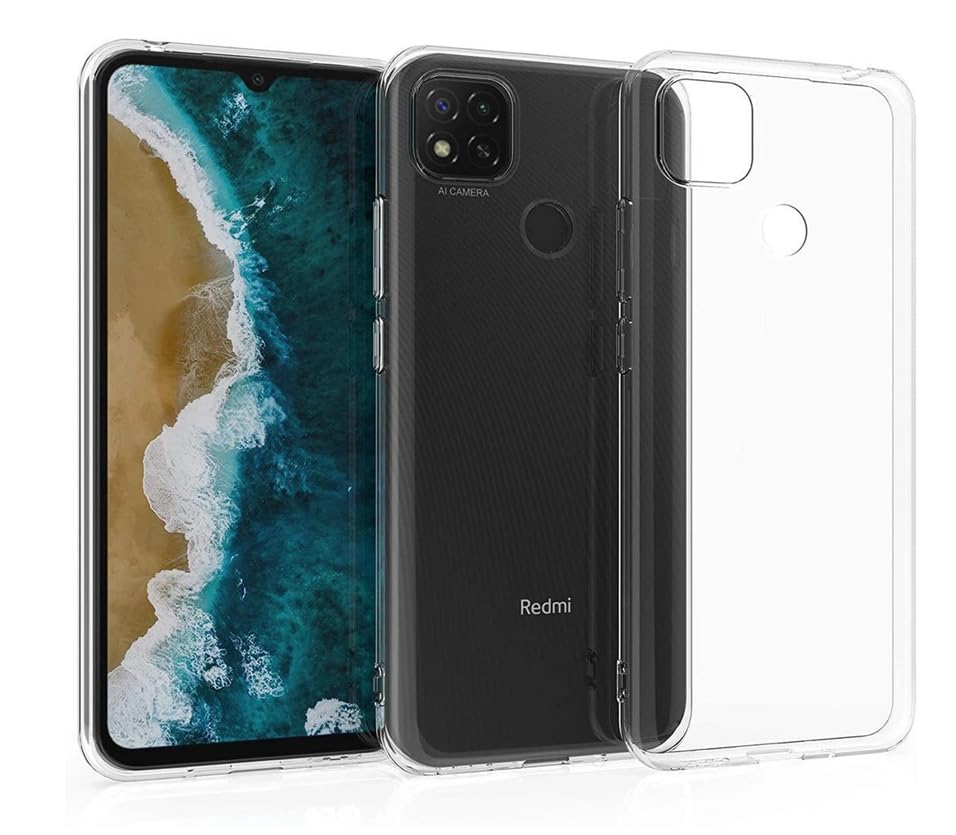 Image of REALCASE Silicone Back Cover Case, Scratch Resistant Protective Crystal Clear Transparent Shock Proof Back Cover Case for Xiaomi Mi Redmi 9C / Xiaomi Mi Redmi 9