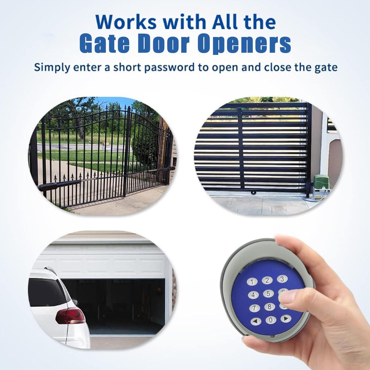 Teclado Inalámbrico De Seguridad Mejorado, Teclado De Puerta De Entrada De Código Automático Control De Panel De Operador Remoto para Abridor De Puerta Corredera