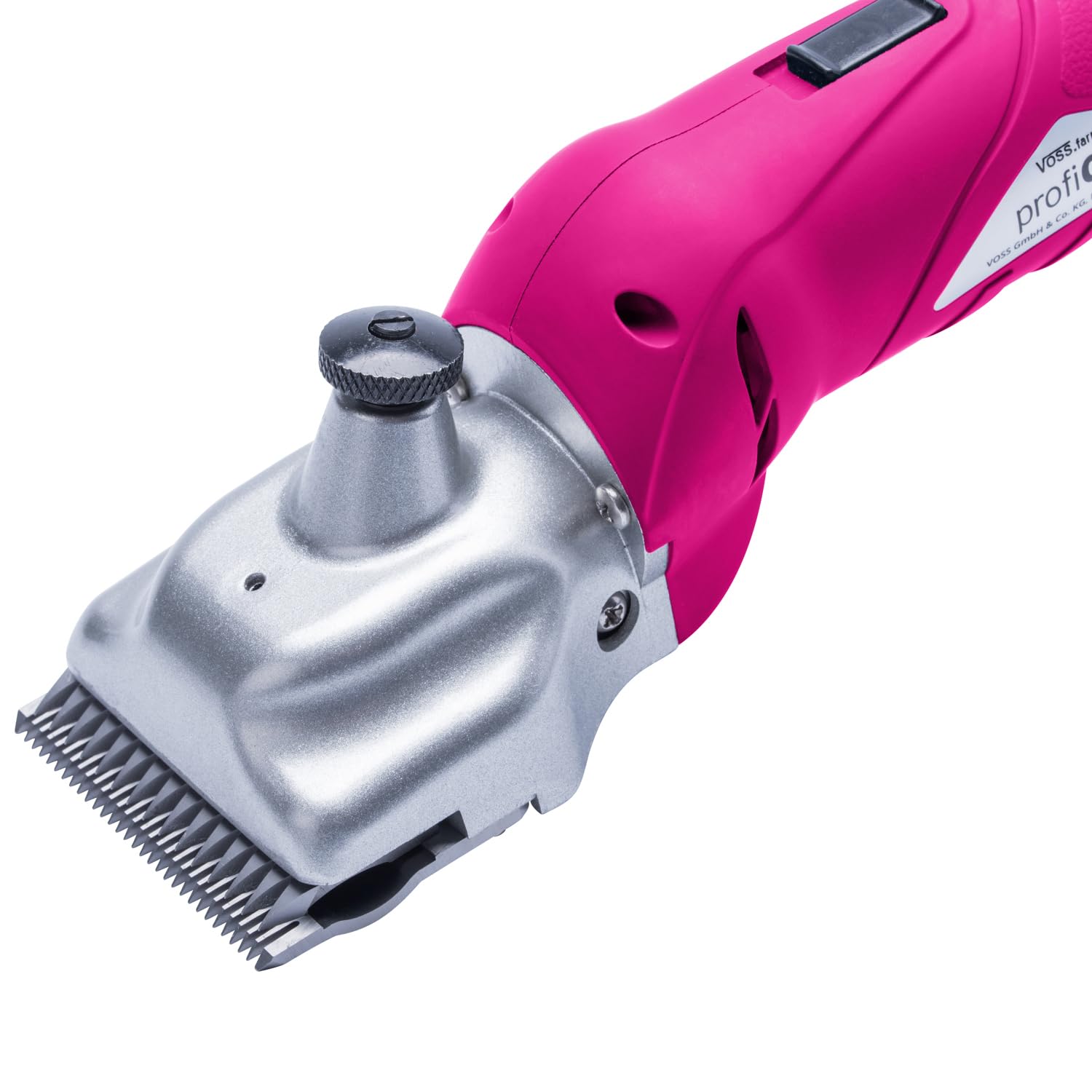 VOSS.farming profiCUT go Akku Schermaschine Pink für Pferde, inkl. zwei Blockbatterien, leise und laufruhig, mit Aesculap Messersatz, Pferdeschermaschine