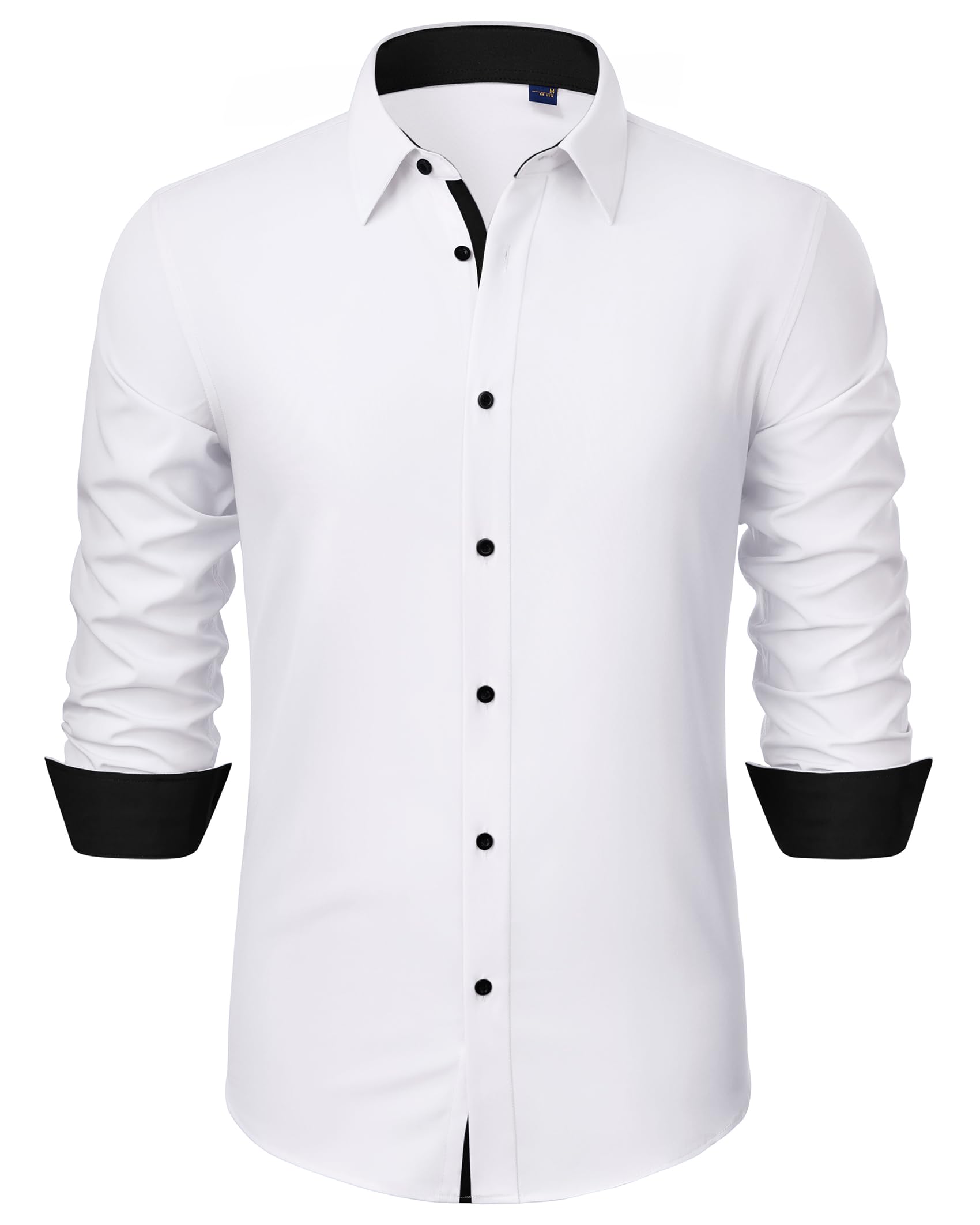 J.VER Hemd Herren Langarm Business Casual Hemden Knitterfreies Stretchhemd Regular Fit Freizeithemd Bügelfrei Unifarben Anzughemd Alltag Oberhemden