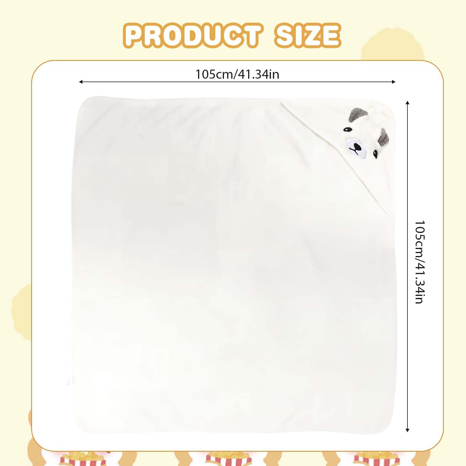 XdealCozyxc Hooded Baby Towel, Ultra Soft Bath Towels Newborn with Hood for Boy and Girl (White), 105*105 - Image 3