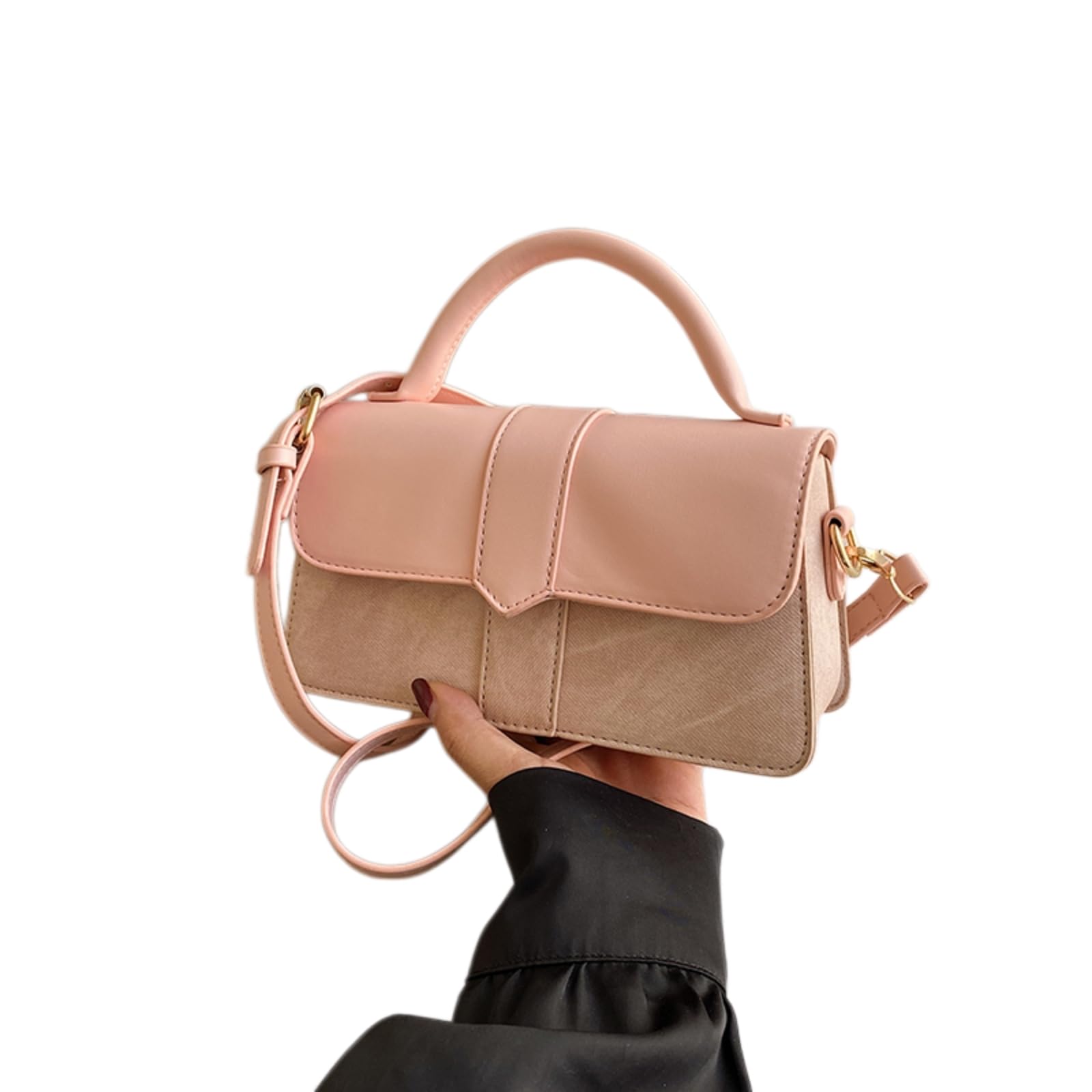 WANGSHUO Borse Donna Donne Vintage Denim Patchwork Borsa Satchel, Maniglia Superiore, Regolabile Crossbody Ascelle A Spalla-Pink