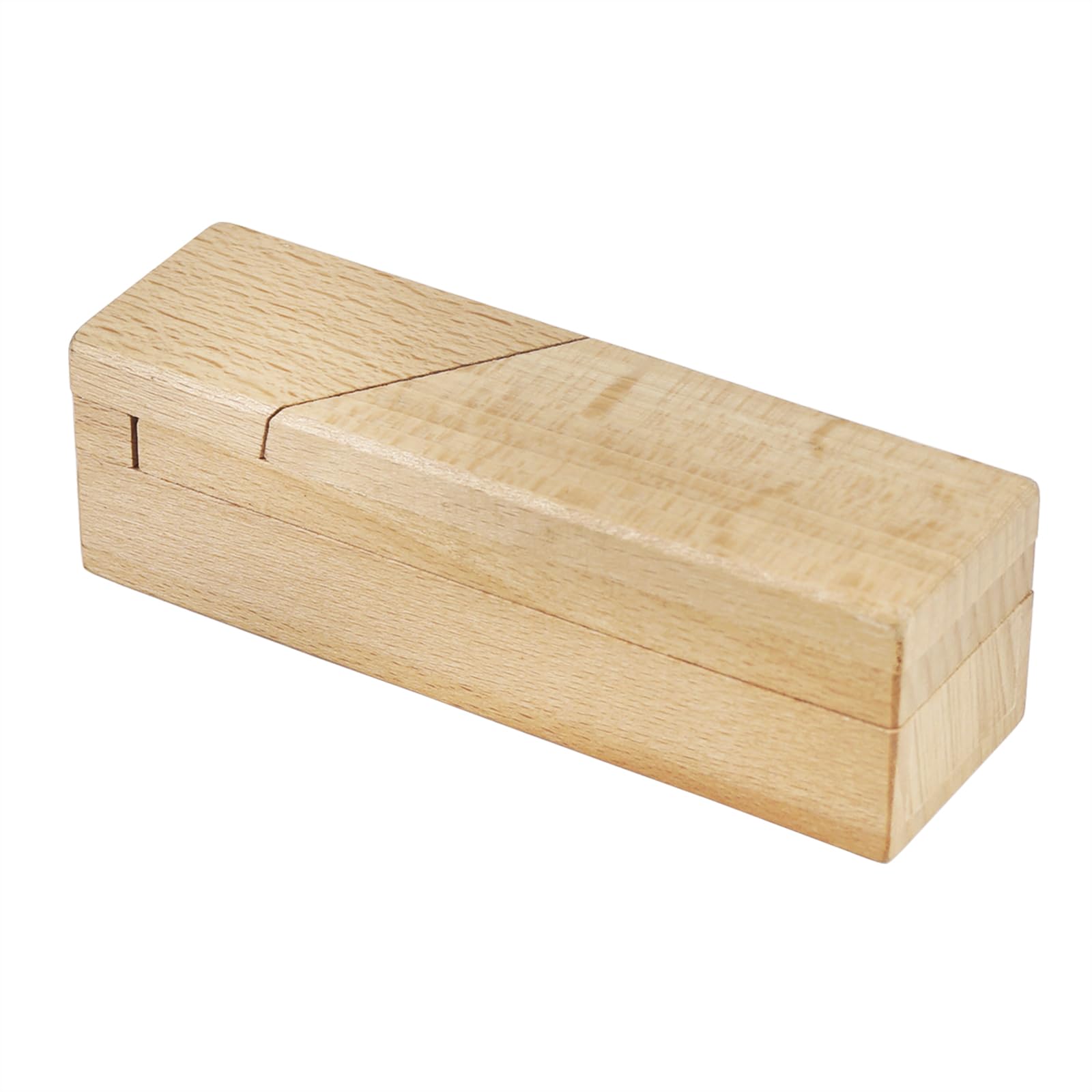 Small Magic Wooden Puzzle Box with Hidden Secret Compartment Brain Teaser Box for Adult Jewellery Surprise (Natural Wood Color)