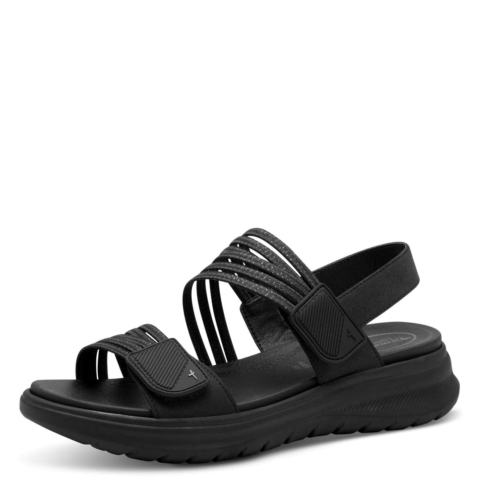 Tamaris Comfort Women’s Flat Sandals Sporty Vegan, Black Uni, 7,5 UK
