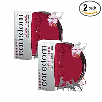 Caredom Combo Offer - Strawberry & Lotus Dog Soap | Pack of 2 | 75 g * 2 Nos