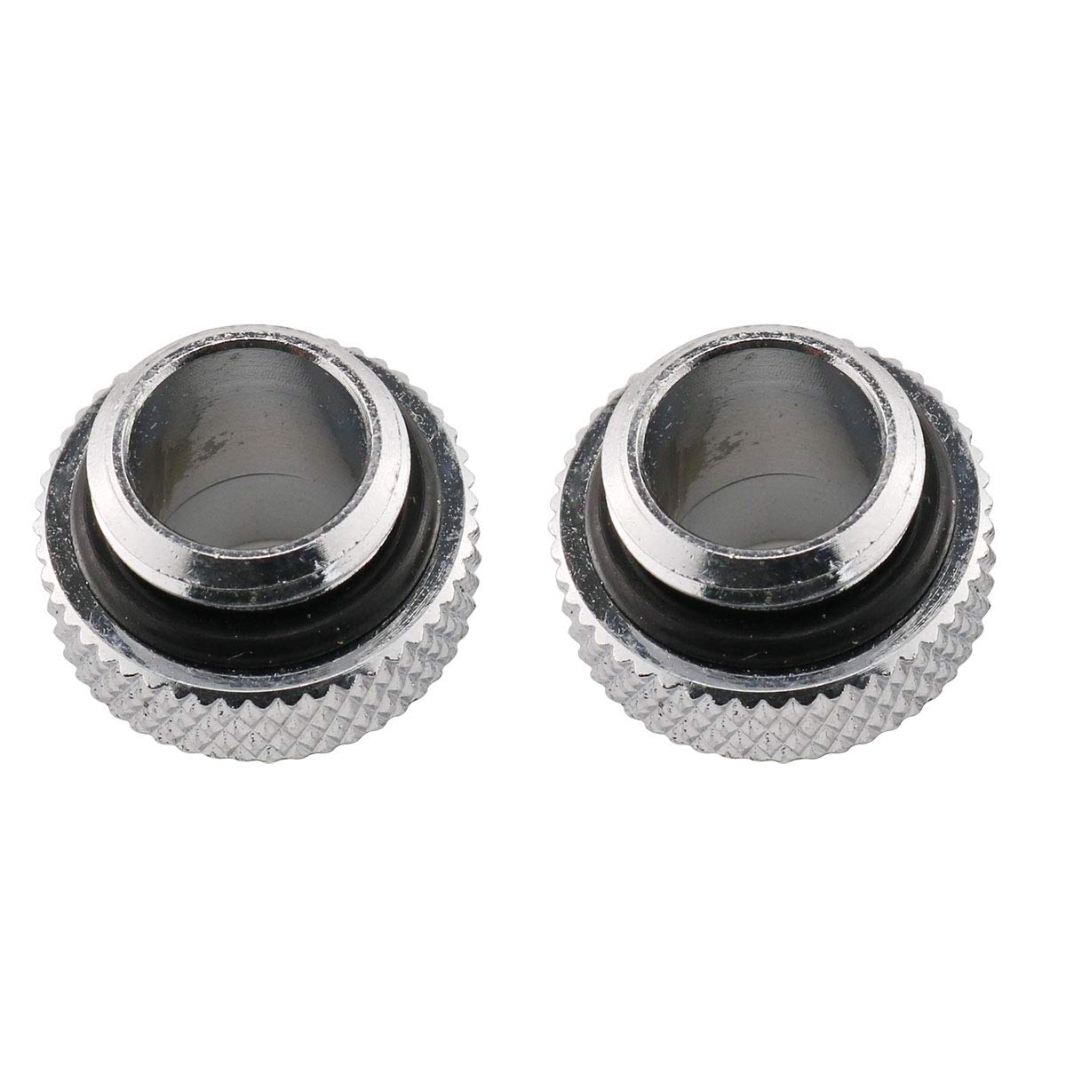 E-outstanding2pcs Male to Male Extender Fitting Silver G1/4" Water-Cooled Coupler