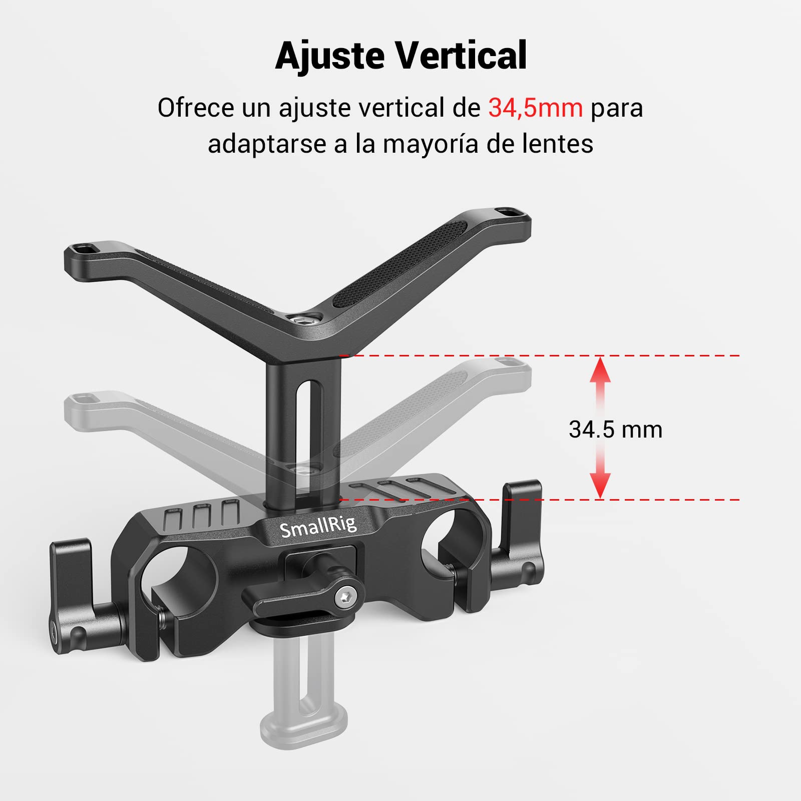 (Nueva VERSIÓN) SMALLRIG LWS 15mm Lens Support Soporte Lente Compatible con Lente de 50mm a 140mm de Diámetro para Lente Larga - BSL2680