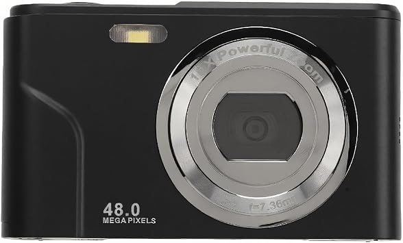 Digital Camera, 1080P 48MP Compact Point and Shoot Camera, Kids Cameras for Photography, 16X Digital Zoom, 2.4 Inch Display, for Students Teens Adults Girls Boys Star Black