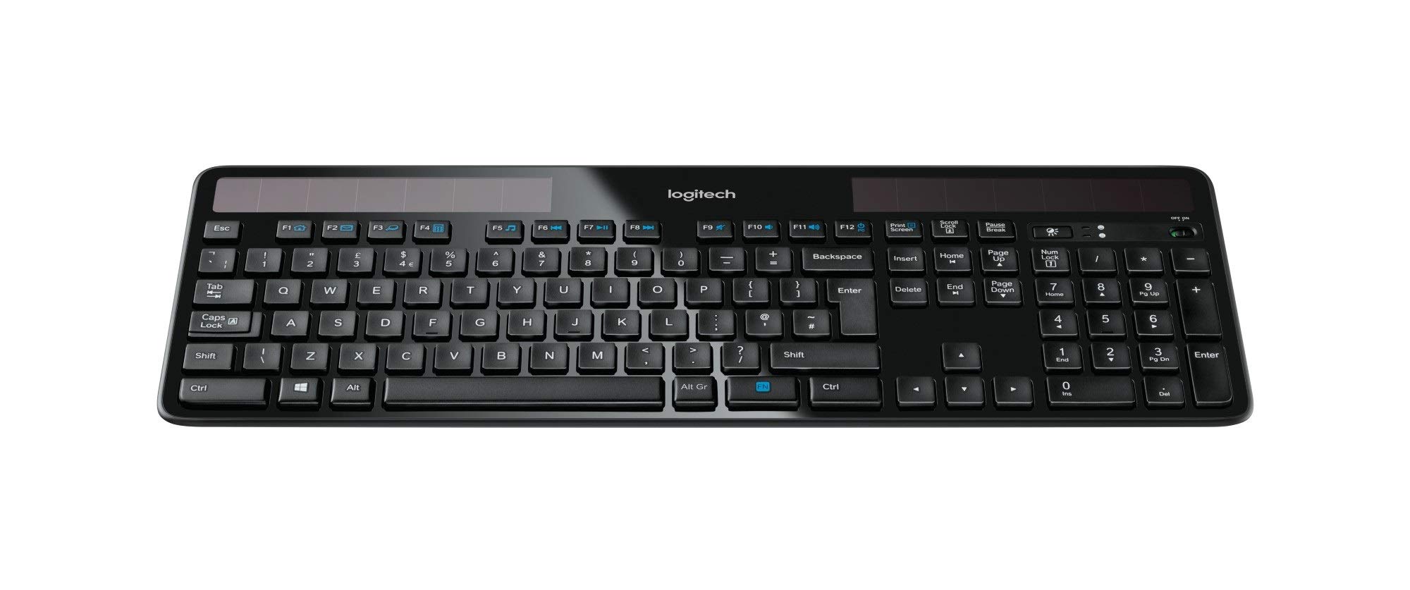 Logitech K750 Kabellose Solar Tastatur, 2,4 GHz, USB-Unifying-Empfänger, AZERTY, Schwarz