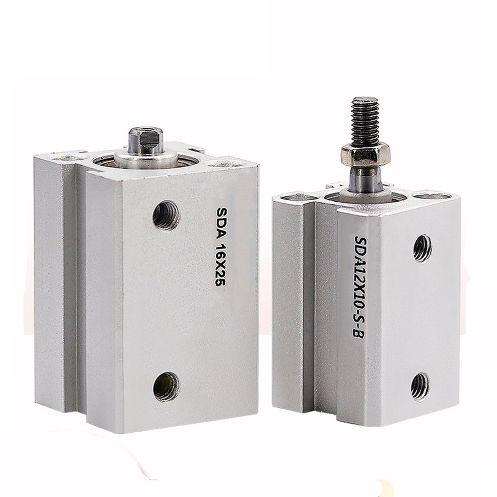RCGKNNMUZ Compact Thin Air Cylinder SDA32mm Bore 5-100mm Stroke Double Action Pneumatic 1Pcs(Stroke 50mm)