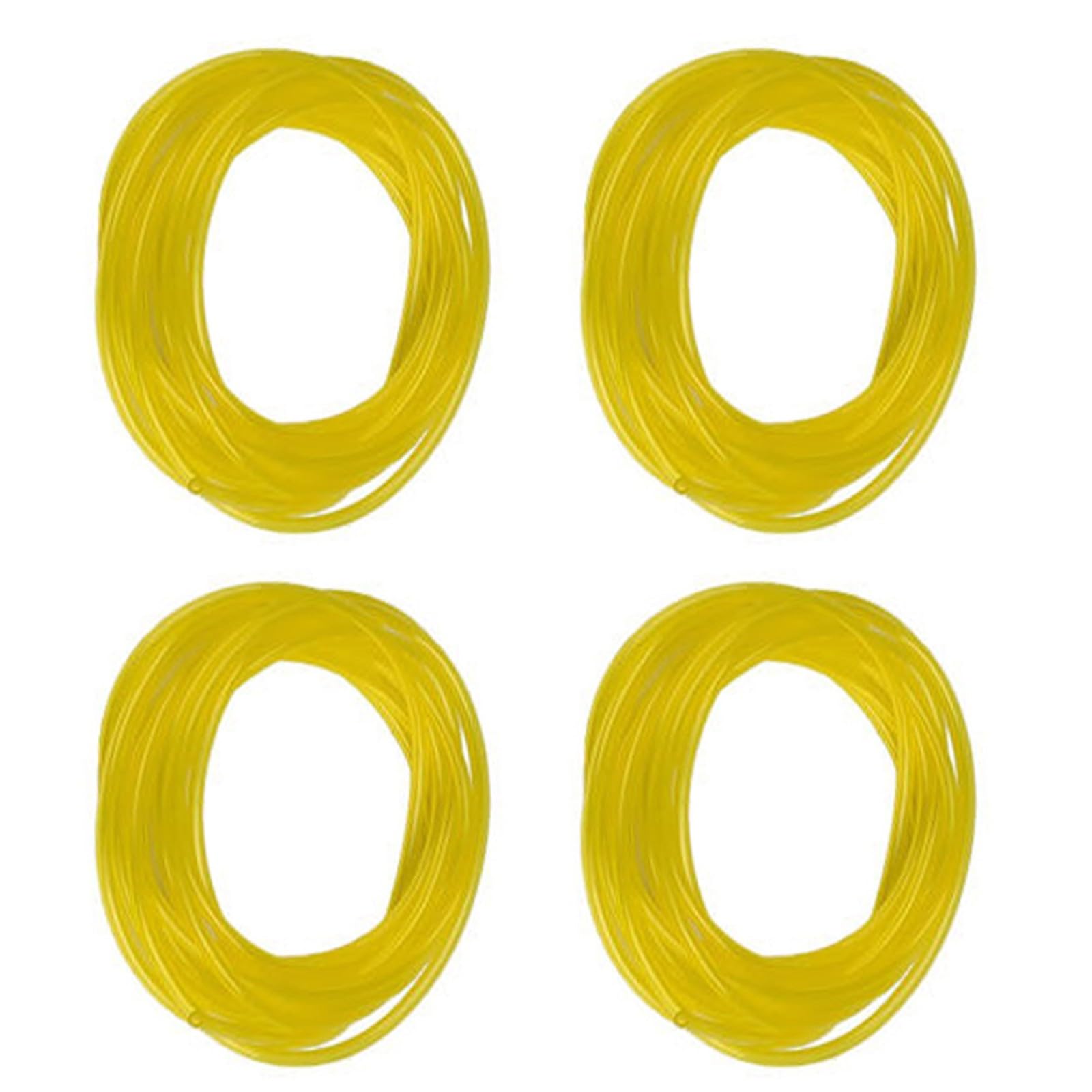 FACAIIO Juego de mangueras de línea de Combustible para Motosierra y Cuerda, 4 tamaños (2 x 3,5 mm/2,5 x 5 mm/3 x 5 mm/3 x 6 mm), 1 m Cada uno, Tubo de plástico Amarillo, para Herramientas de jardín