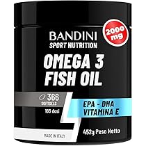 Bandini® Omega 3 Olio di Pesce 2000mg | 366 Capsule Molli (6 mesi) ad Alto Dosaggio – 600mg Acidi Grassi Essenziali EPA e DHA in forma di trigliceridi bioattivi | Omega-3 Softgels – Senza retrogusto