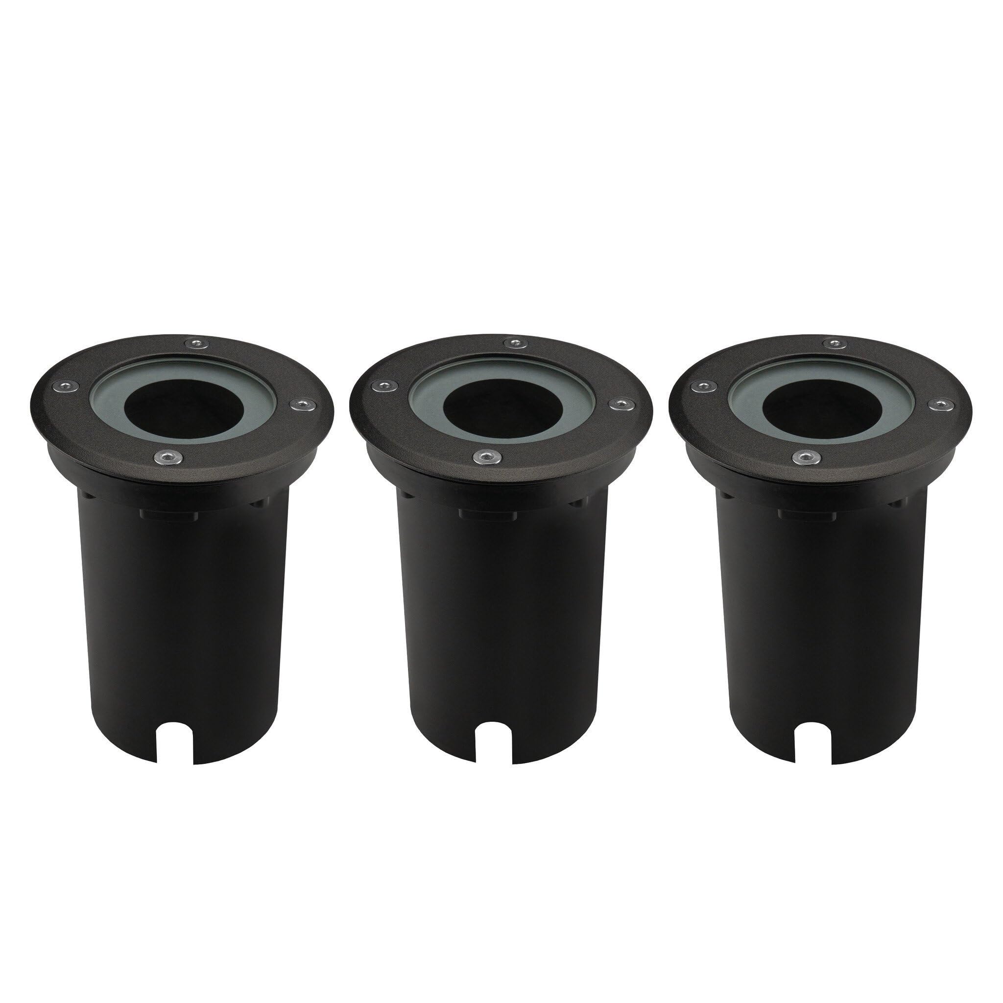 Ledvion 3 piezas Foco LED Empotrable IP67 3W 230V GU10 redondo negro