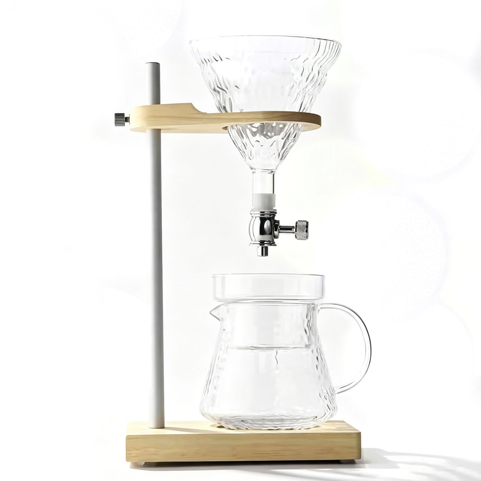 MRJYK Iced Coffee Maker Set, Hand Cold Brew Drip Coffee Maker, Adjustable Drip Valve, With Height Adjustment Bracket, Coffee & Tea Brewer Glass Jug, Gift For Coffee Lovers