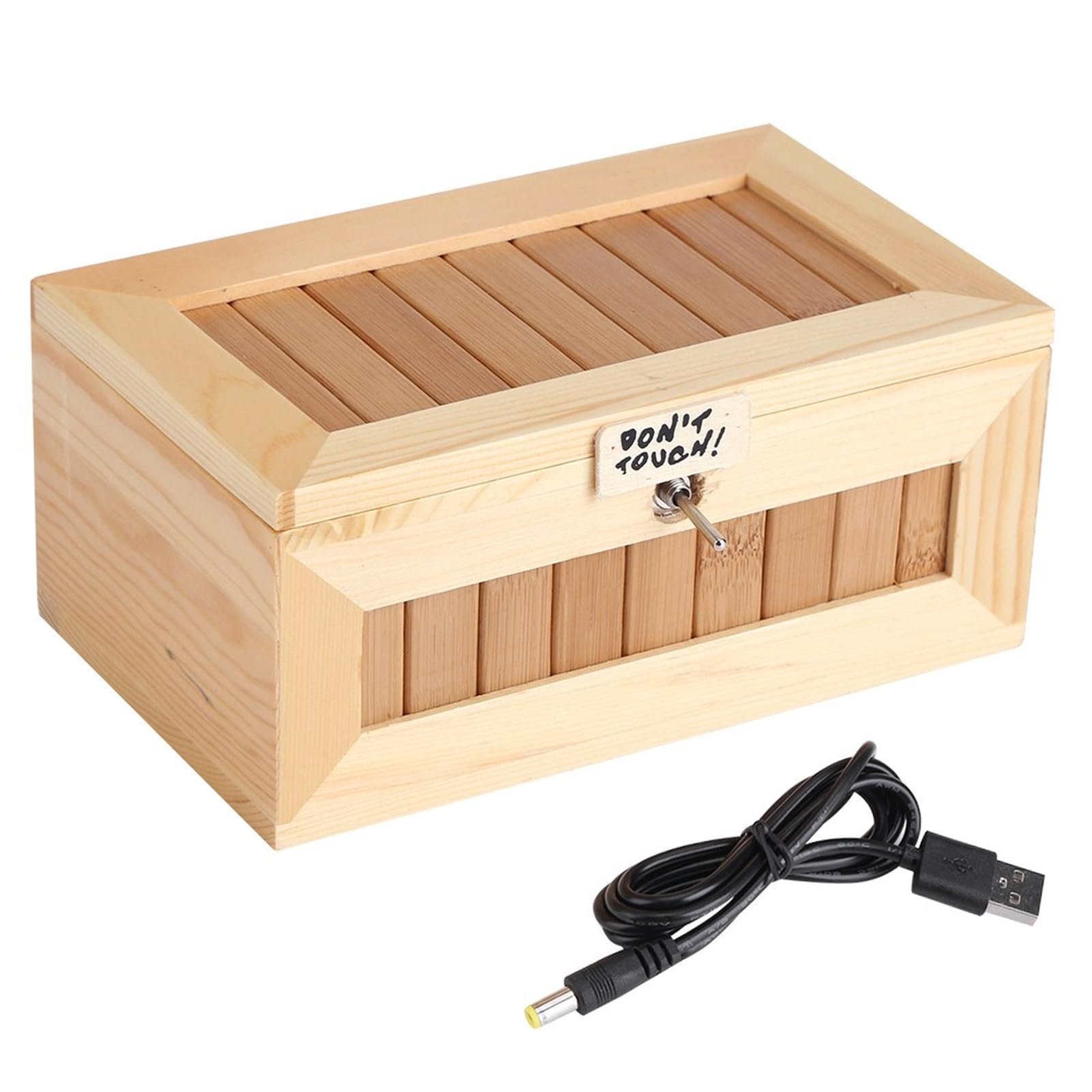 nutzloses Box Spielzeug - Lustige Holz -USB -Elektronikbox Interactive Stress Relief Toy Leckerbissen für Haus- und Büroschreibtisch Dekoration