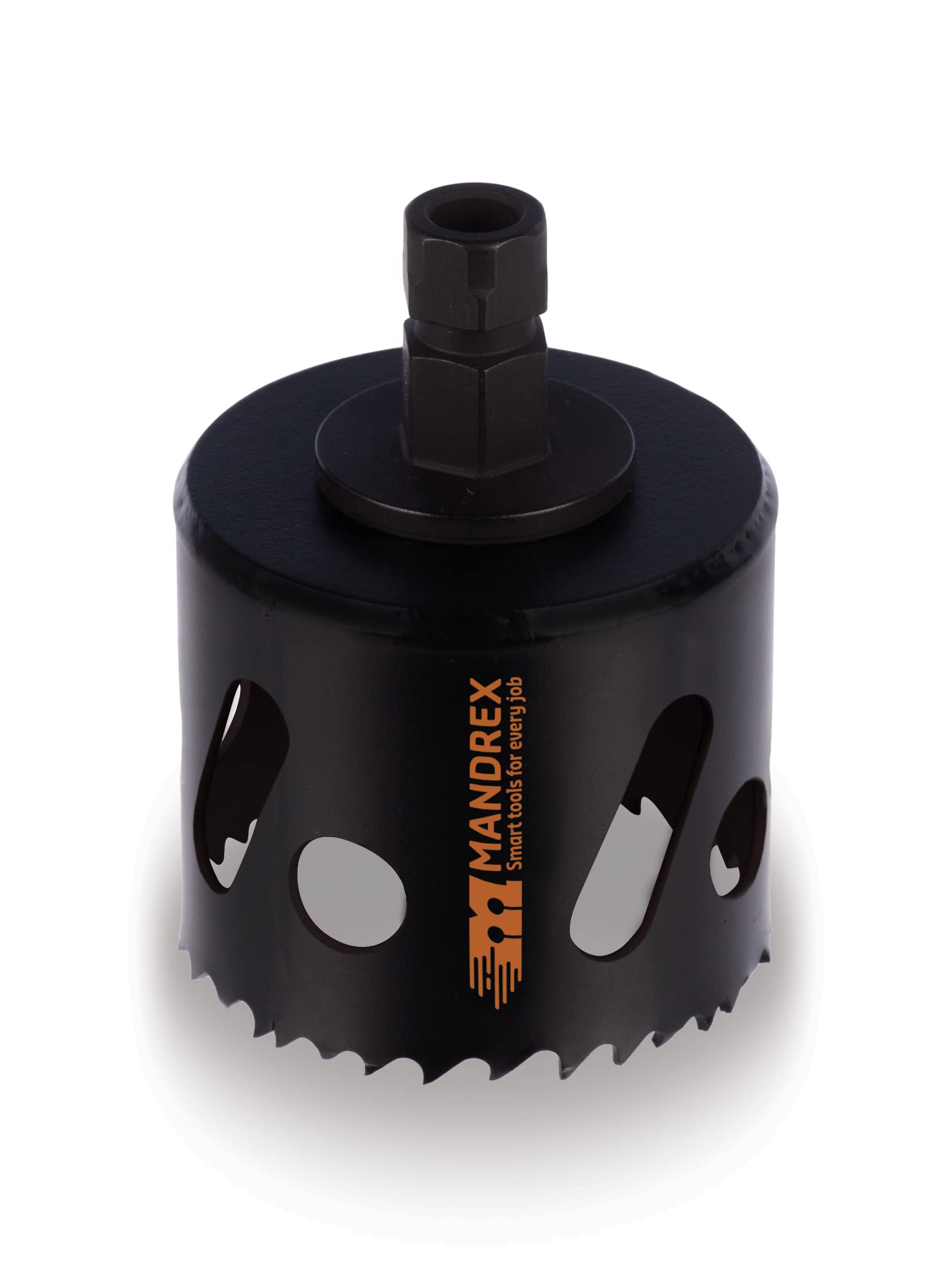 Mandrex EasyXcut - Juego de sierras perforadoras (15 piezas, bimetal, profundidad de corte de 45 mm, para acero, madera y PVC, diámetro de 20 a 76 mm)