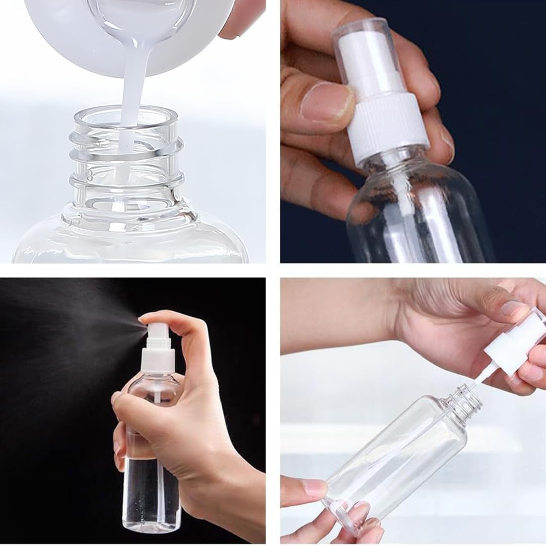 Aililong Botella pulverizadora pequeña 30 ml, 20 unidades - Botellas pulverizadoras para rellenar, botella pulverizadora mini vacía, botellas de viaje para rellenar para perfume, líquidos para el