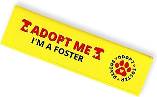 Bright Yellow Pet Dog Leash Wrap Hanging ID Patch Tag, Adopt Me I'm a Foster Alert Eye-Catching Durable Pet Dog Leash Sign for Pet Dog Owners Lovers Pet Birthday Gift