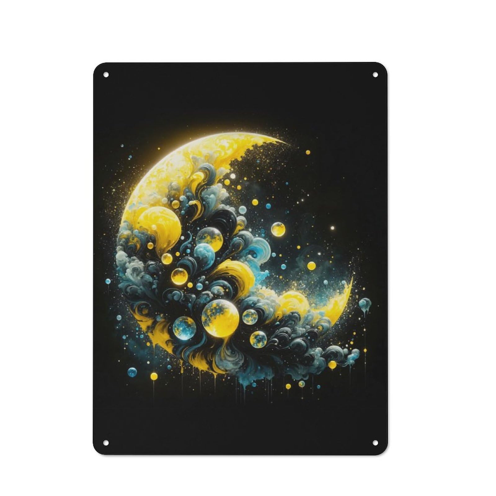Classic The Moon And The Bubbles Metal Wall Sign 40x30cm, Pub Wall Decor for Diner, Restaurant, Shed Or Kitchen