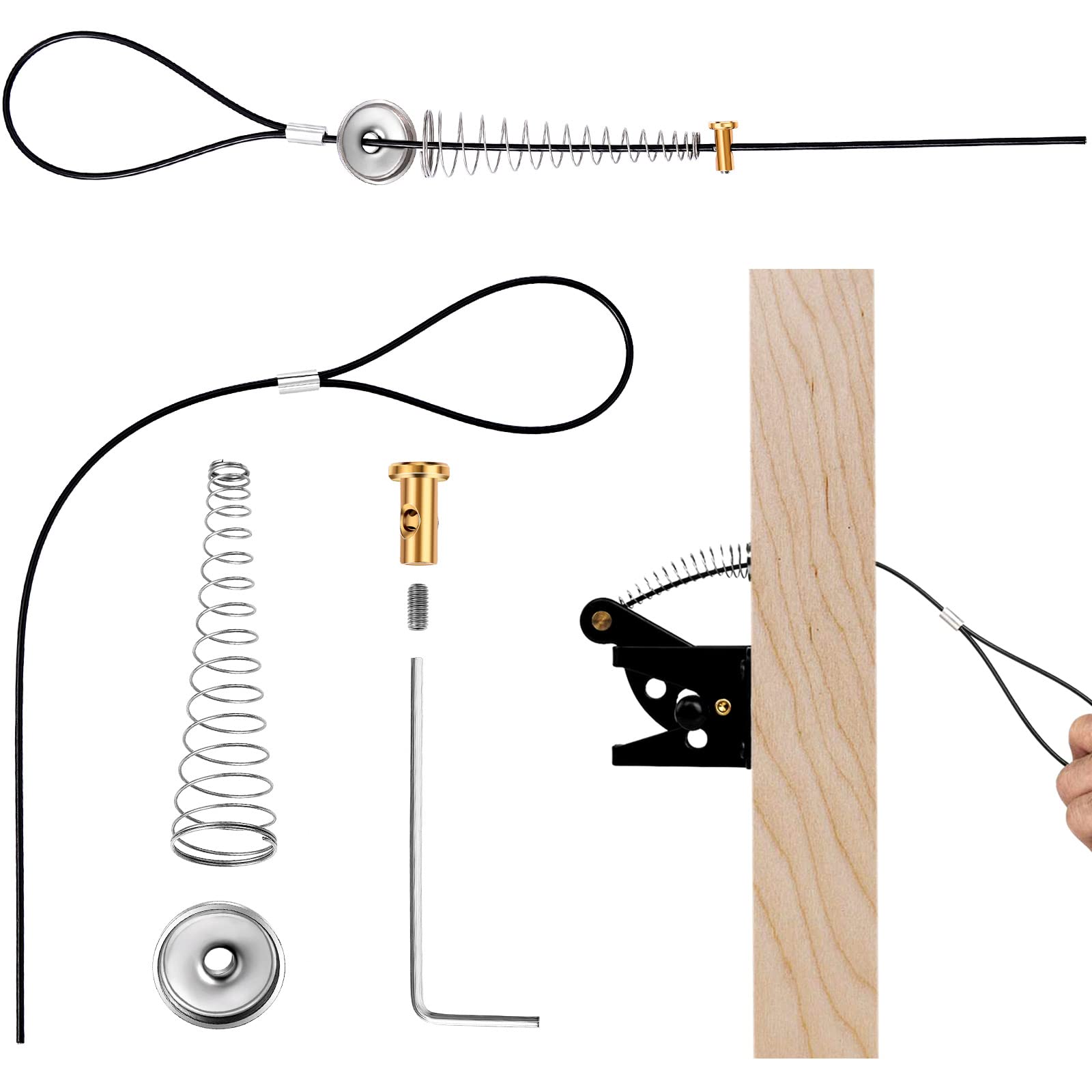 Buy 12 Pieces Gate Latch Cable Spring Adjustable Gate Springs Self