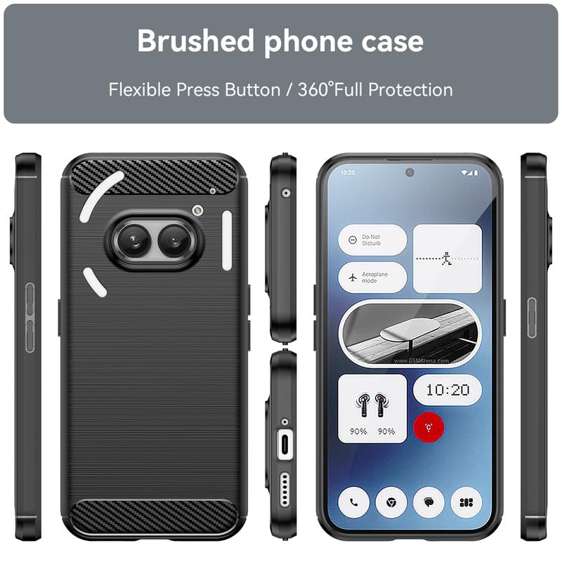 Image of Hybrid Carbon Fiber Back Case for Nothing Phone 2A (Black)