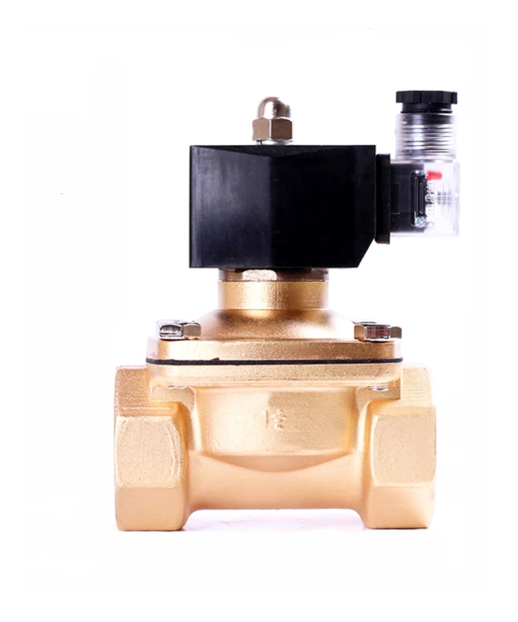 IPNDKBFL 1/2 inch Brass Normally Closed Solenoid Valve 220V 12V 24V Direct Acting with LED Light(Npt,DC24)