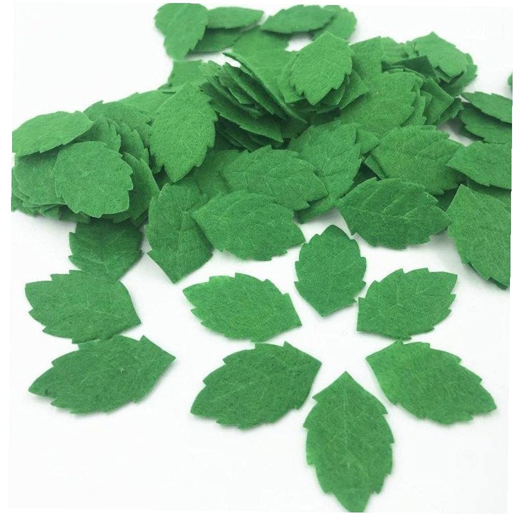 Onsinic Green 200Pcs Felt Leaves Embellishments Felt Card Making Scrapbooking Decoration Sewing Crafts 30Mm