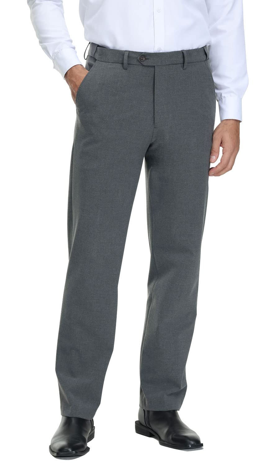 Soojun Mens Modern Fit Expandable Waist Premium Comfort Dress Pant