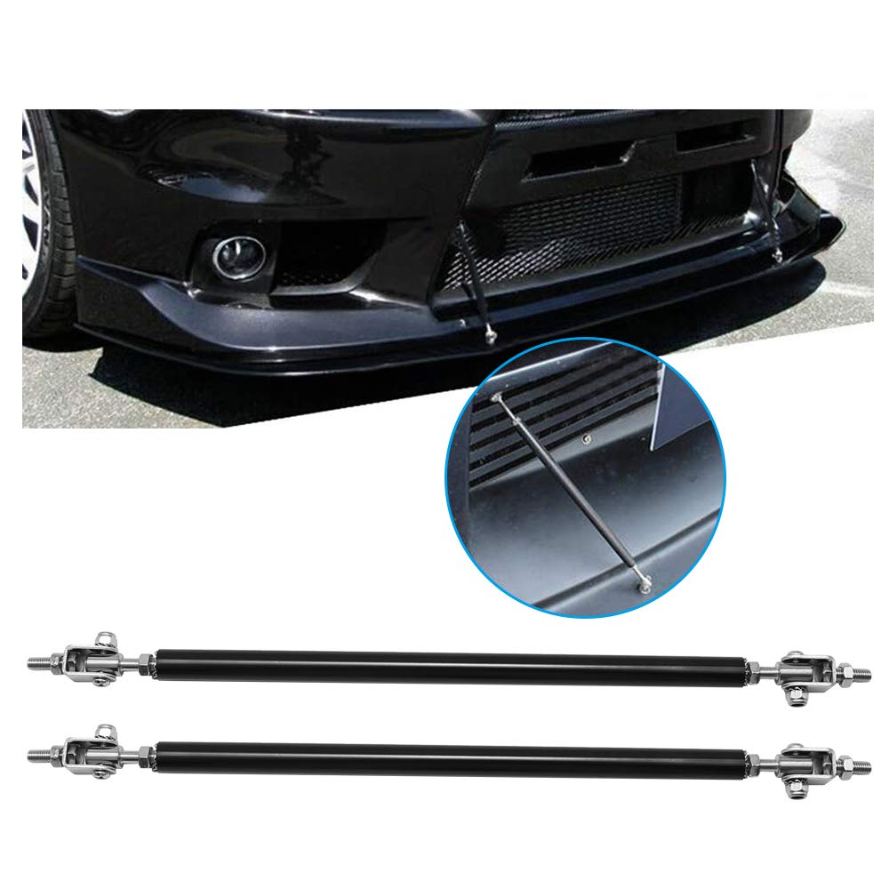Bumper Lip Strut Rods PARSLUCK Universal Front Bumper Lip Splitter Support Rods - Adjustable 8-10", Aluminum Alloy, Carbon Fiber Pattern (2-Pack) Aluminum Alloy Strut Rods