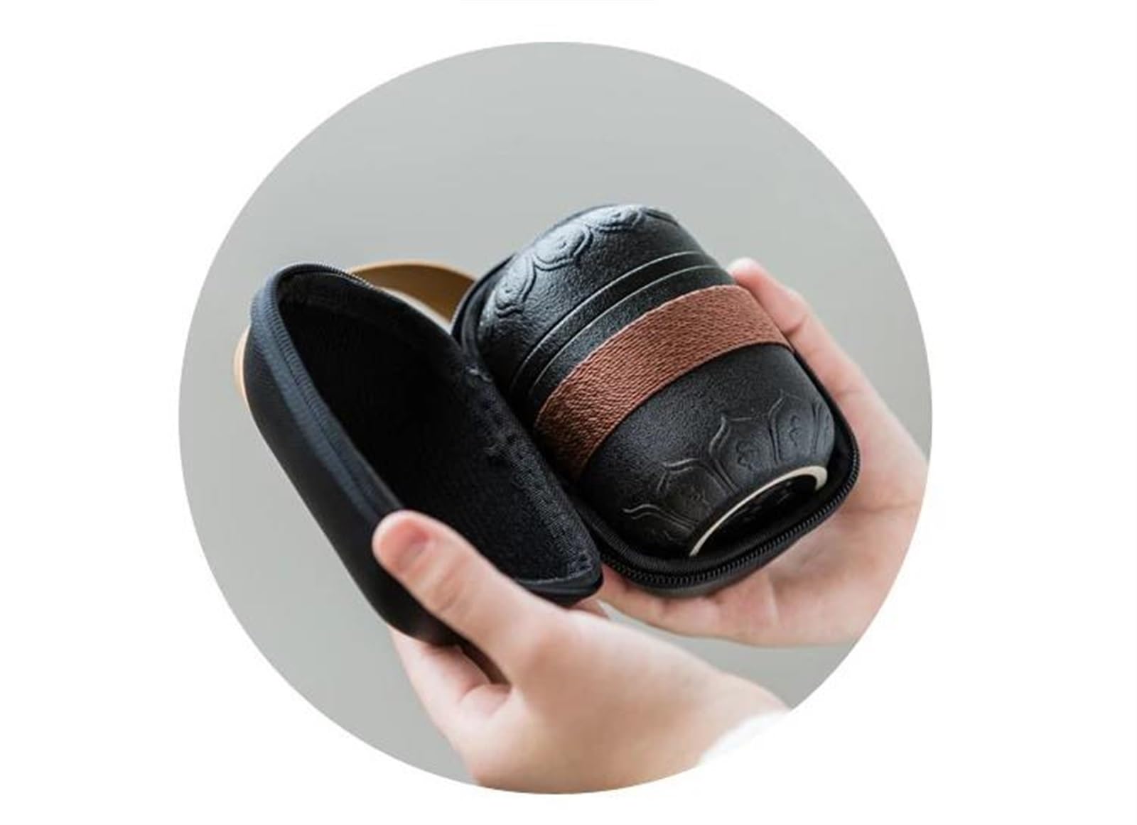 Juego De Té Para Adultos Juego Té Kungfú Chino Personalizado Set Tetera Portátil Cerámica Tazas Para Viajes Aire Libre Ceremonia Regalos Finos Juegos De Té Portátiles(B)